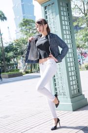 [Taiwan netto beroemdheid schoonheid] Cai Yixin "Xinyi District Omgeving" Denim + panty