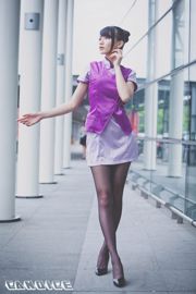 [Taiwan Zhengmei] Cai Yixin Candice "Stewardess Black Silk Street Shoot"